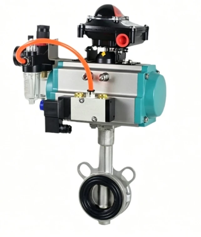 Pneumatic Clamp Soft Seal All Stainless Steel Butterfly Valve Rubber Seal 80 Degree