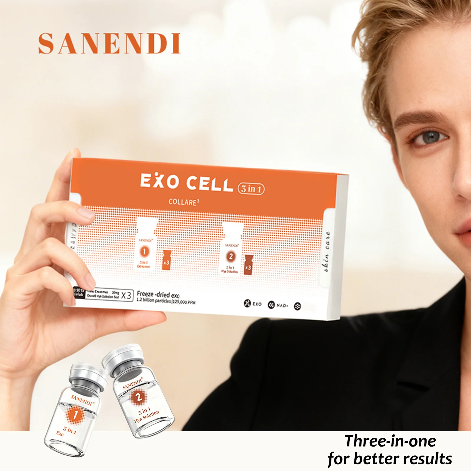 Sanendi EXO Facial Contour Moisturizing Serum Collagen Brighten Plumping Skin Condition Peptide Skin Care Age-defying Serum