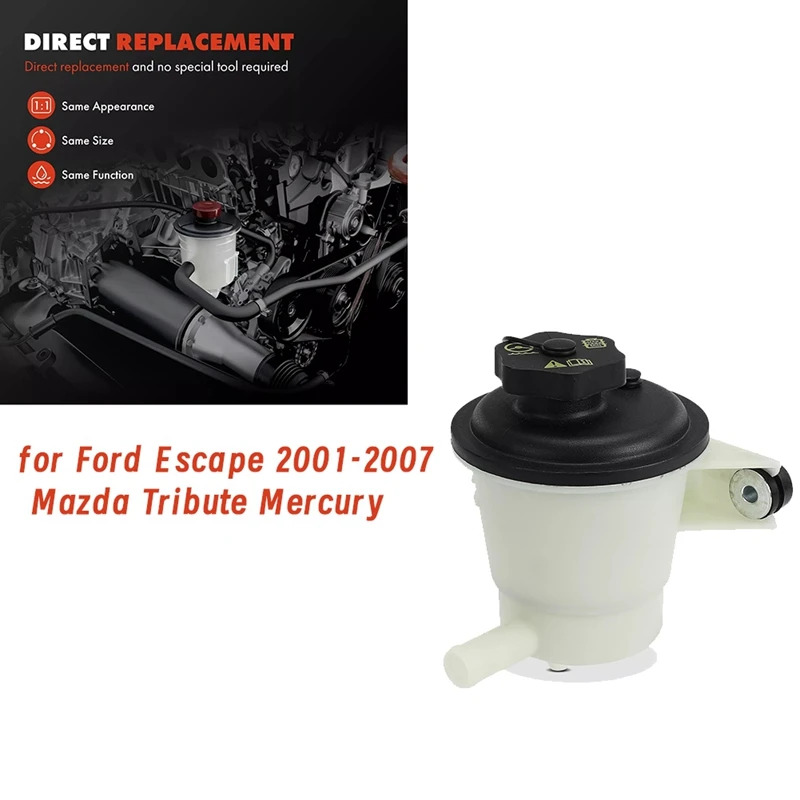 Power Steering Reservoir W/ Cap YL8Z-3A697-BA For Ford Escape 2001-2007 Mazda Tribute Mercury Steering Pump Oil Tank-N25R