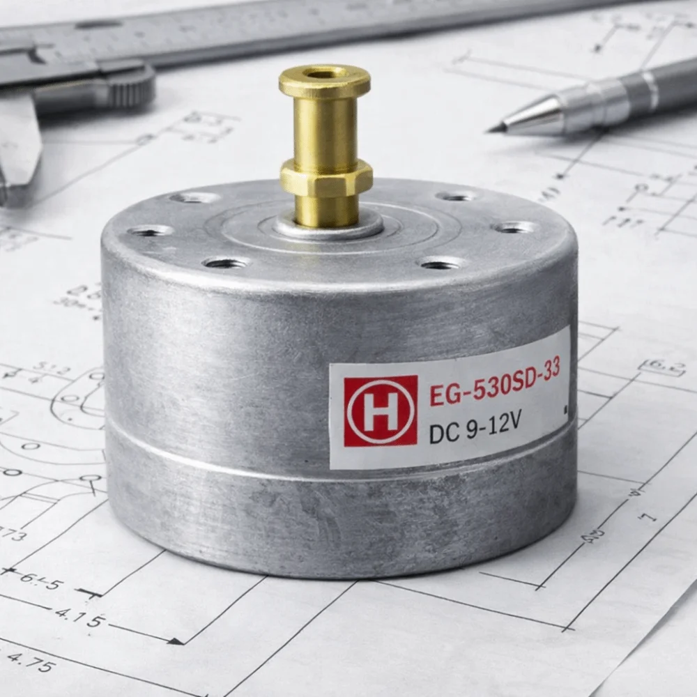 Low Noise EG-530SD 33/45/78 RPM Support 25mm Mount Brushed Turntable Motor 9-12V DC Removable Brass Pulley