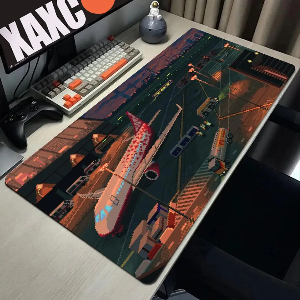 

Pixel Art airplane Mouse Pad Cute HD Desk Pad Extended Gaming Keyboard Mats Large 90x40cm XXL Gamer Mousepad