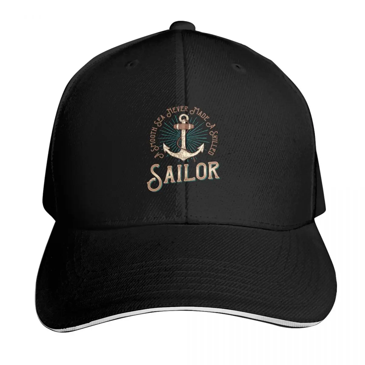 A Smooth Sea Never Made A Skilled Sailor Baseball Cap Snapback Flat Bill Strapback Dad Hat Six Panel Structured Crown
