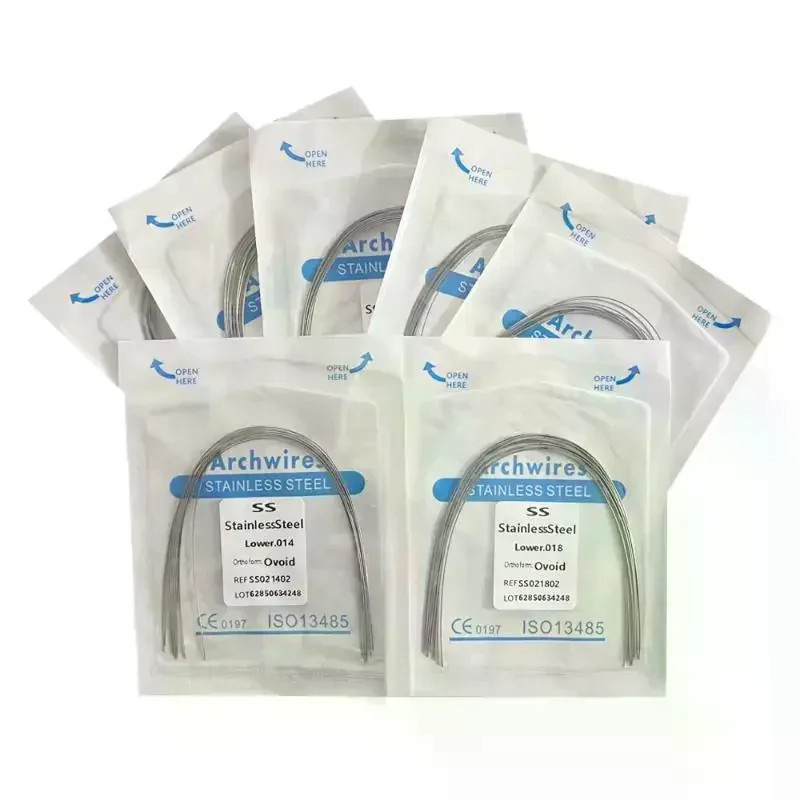 AG 10Pcs/1Pack Dental Arch Wires Super Elastic NITI Round Rectangle Archwire Lower/Upper 012/014/016/018/020