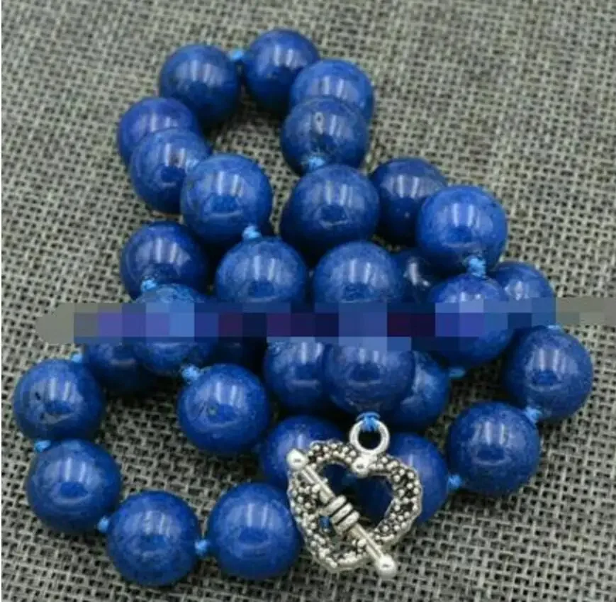 

Fine jewelry Stunning!12mm Egyptian Lapis Lazuli Round Beads Gemstone Necklace 18”