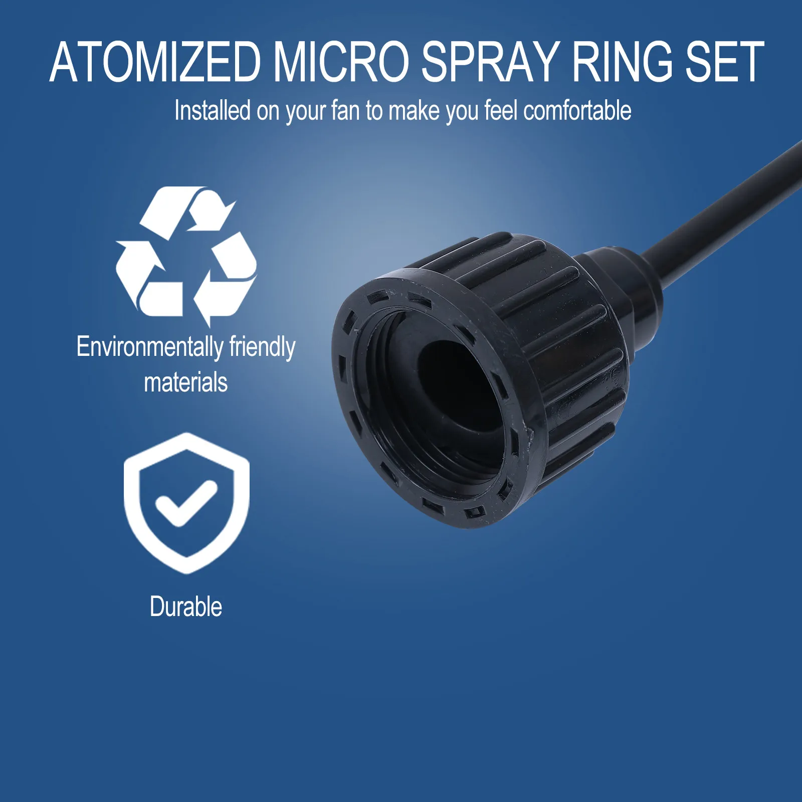

Ring Set 12 Inch Black PE Pipe Low Pressure Cooling System for Fan Misting Garden Irrigation Patio Outdoor Mister