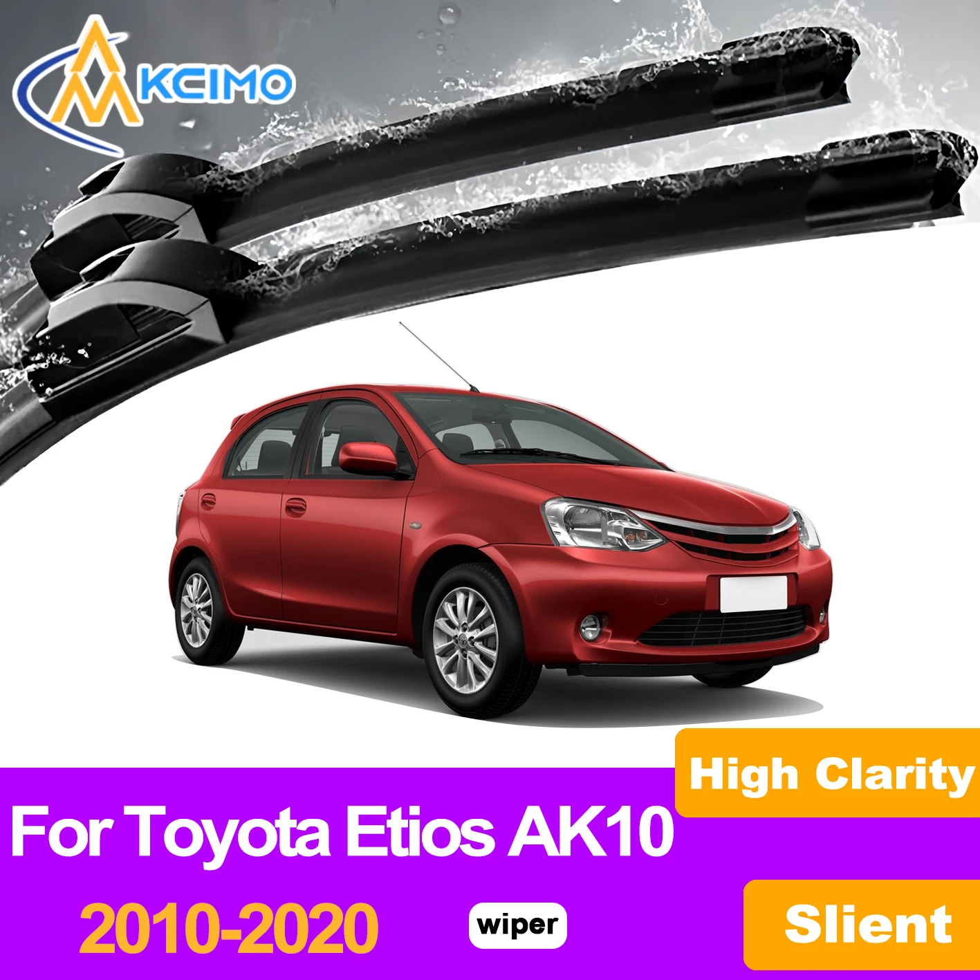 

KCIMO 2PCS Front Windshield Wiper Blades For Toyota Etios AK10 2010-2020,Quality Rubber Clear Vision Quiet Operation Auto Parts