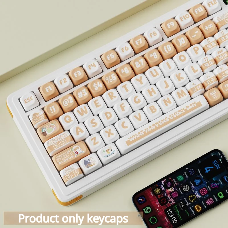 

Office Workers Keycaps 129 Keys MOA Profile PBT Square KeyCap Dye Sublimation Mechanical Keyboard Key Cap Keyboards Accessorie