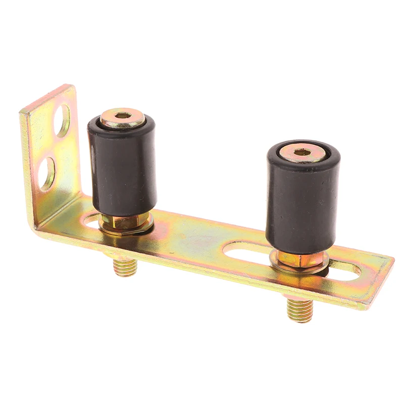 1 Juego de ruedas guía para puerta de Patio, rodillos guía para puerta corredera con soporte de Pilar en L, rodillos dobles ajustables de nailon