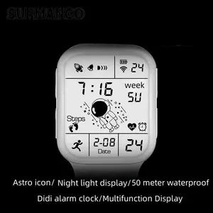 ساعة رواد فضاء مربعة للطلاب والطالبات ، الجري الذكي ، ساعة إلكترونية للأطفال ، تقنية Cool Black أعلى 9 مبيعات إلكترونيات رخيصة - رقم 5