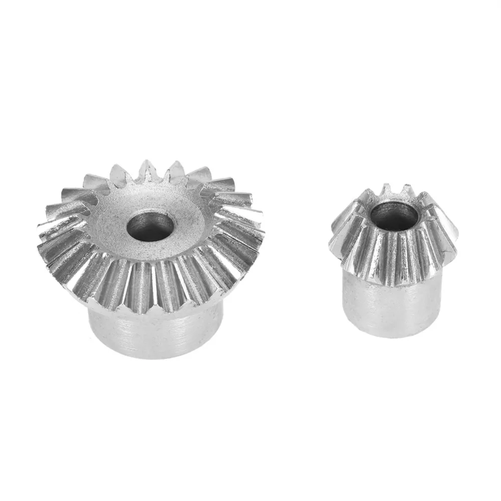 2pcs Silver Bevel Gear Pair Galvanized Iron 18 Tooth Small Gear Beekeeping Replacement Parts Direct Swap Design