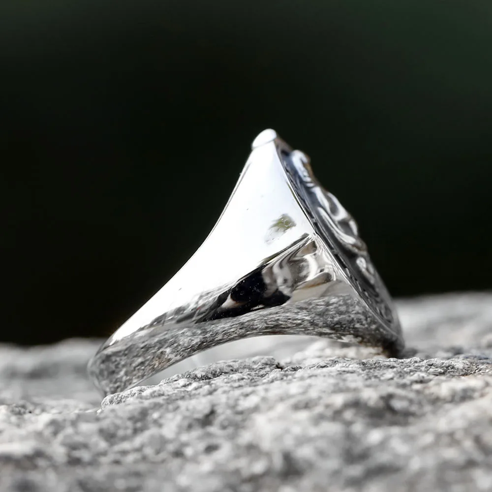 2023 NEW Men\'s 316L stainless-steel rings Viking Punk Rock Gothic skull ring witn snake fashion Jewelry for gift free shipping