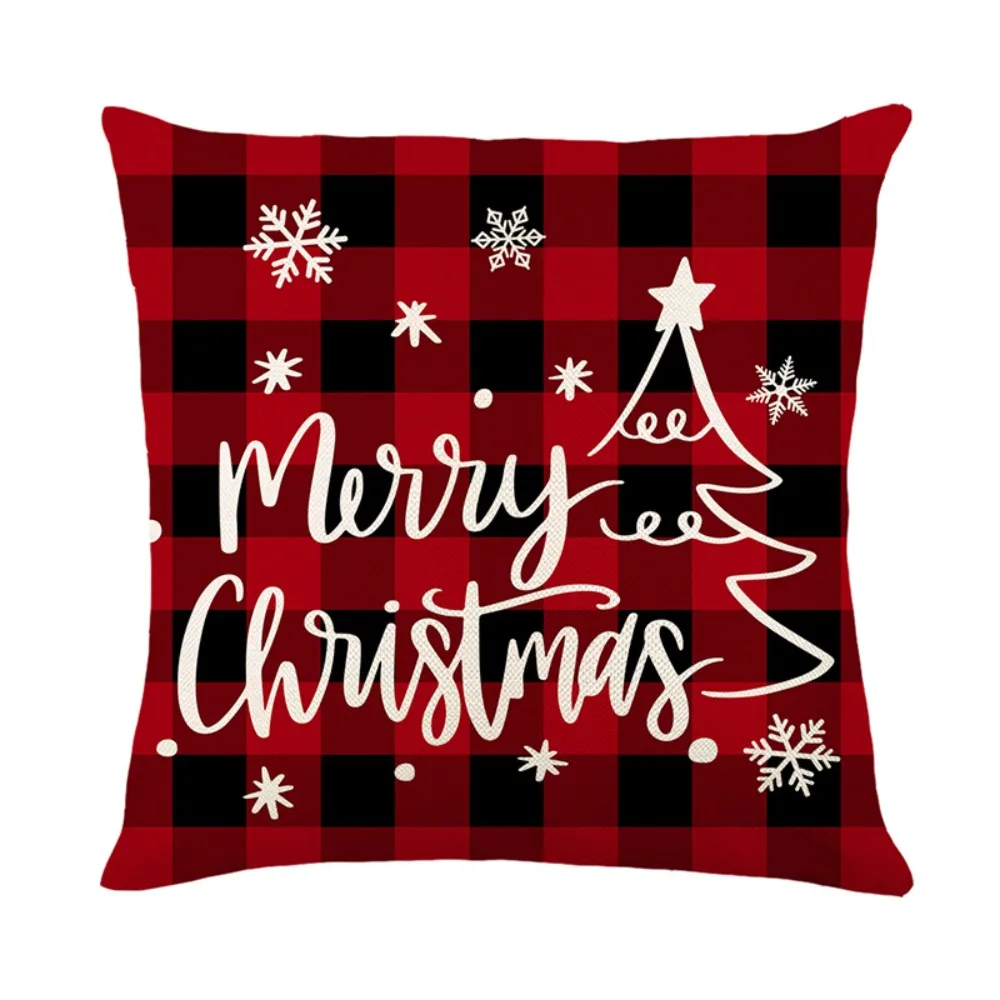 

Fashion 45×45cm Christmas Throw Pillow Cover Christmas Tree Removable Pillow Cover Linen Soft Sofa Cushion Cover Home Decoration