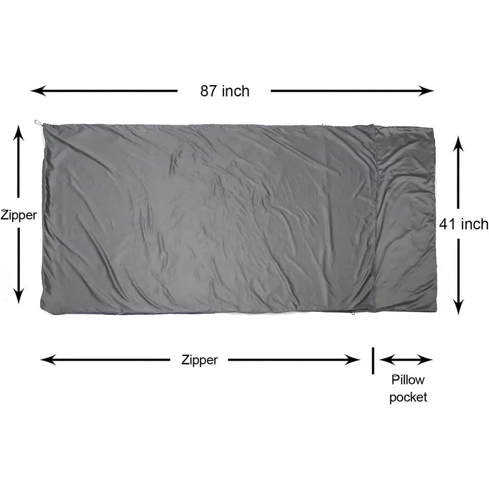 Silky Sleng Bag Liner with Two-Way Zippers, 87x41 Extra Wide Adult Sleep Sack or Hotel, Breathable Lightweight Travel Sheet, Mul