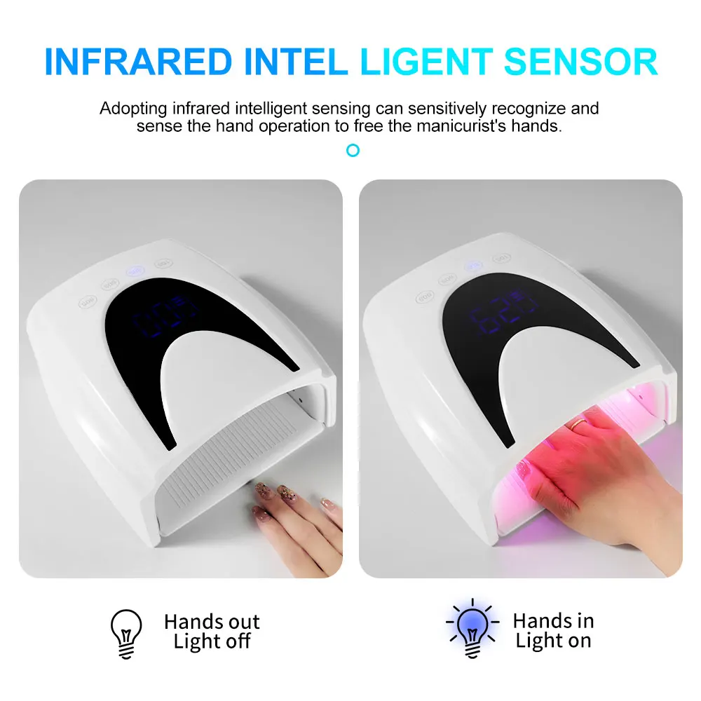 Professional 33LED Nail Dryer Rechargeable UV LED Nail Lamp LCD Large Screen Display Gel Nail Polish Curing Light Salon Tools