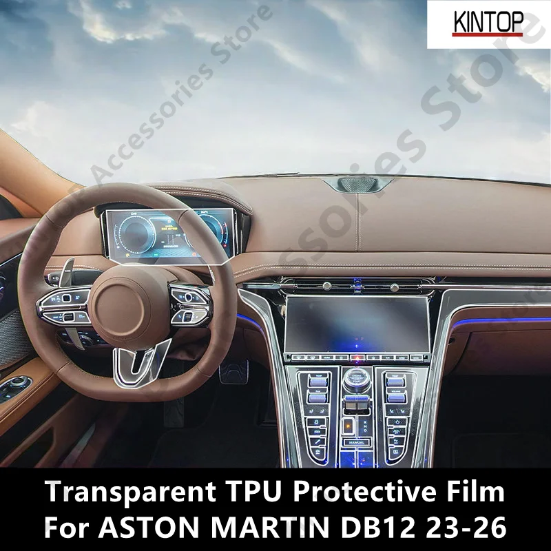 For ASTON MARTIN DB12 23-26 Car Interior Center Console Transparent TPU Protective Film Anti-scratch Repair Accessories Refit