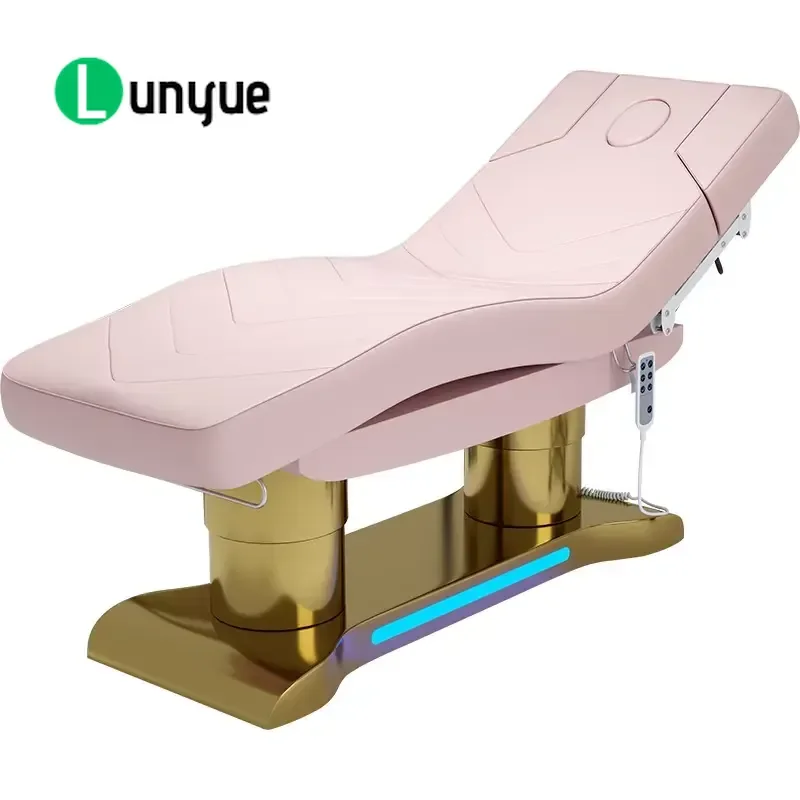 Electric PU Leather Stainless Steel Beauty Bed with Constant Temperature Heating for Spa Micro Injection Treatment