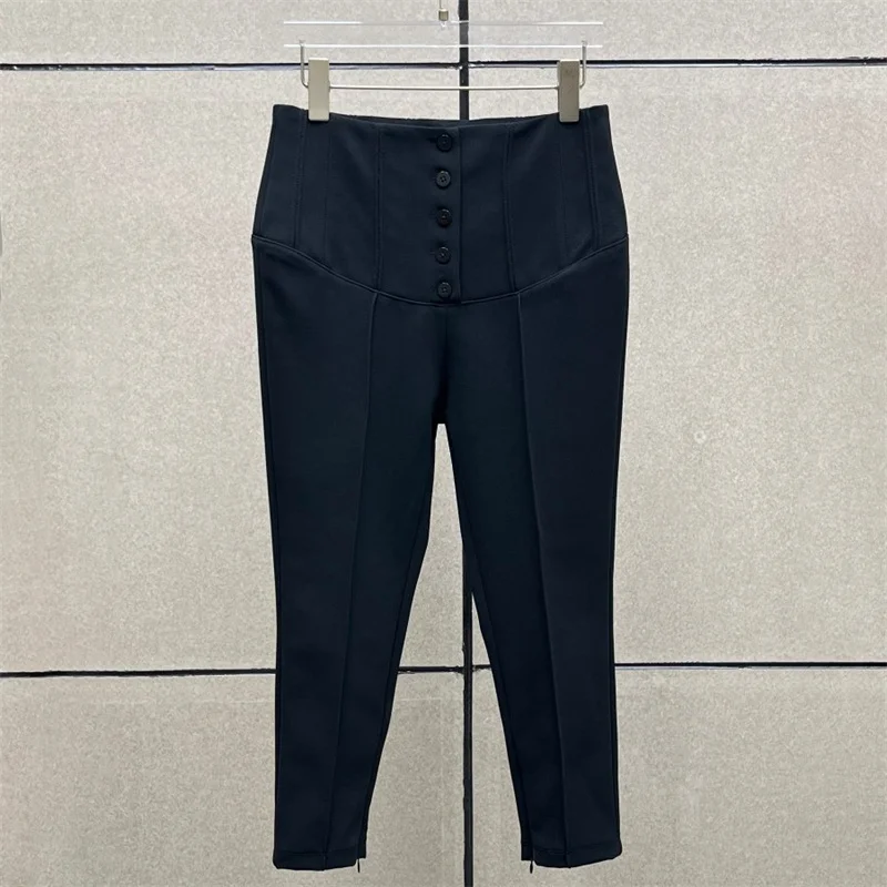 women's shorts New high waisted slim fit straight leg pants for autumn 2026 Asymmetric pencil pants Casual knee length pants y2k