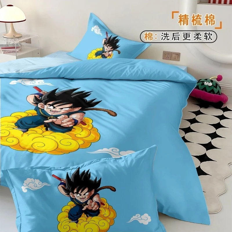 Neues Dragon Ball Son Goku vierteiliges Set mit stylischen, coolen Digitaldrucken, einfache, atmungsaktive und hautfreundliche Schlafzimmerbettwäsche. – Detail 6