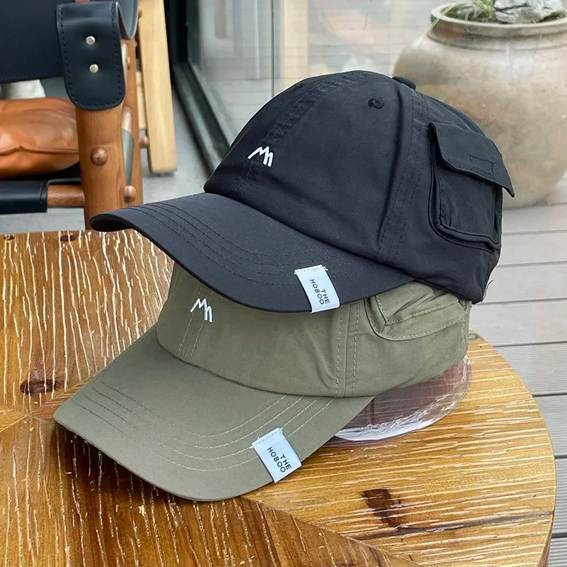 

Personality Street Style Baseball Cap, Side Pocket Quick-Drying Thin Soft-Top Design, Couple Hip-Hop Street Dance Daily Wear Use