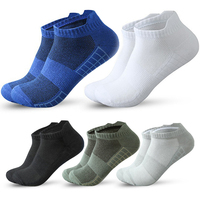 5 Pairs Short Socks Men Sports Running Socks Man Athletic Fitness Comfortable Mesh Casual Breathable Ankle Socks Black EU 38-45