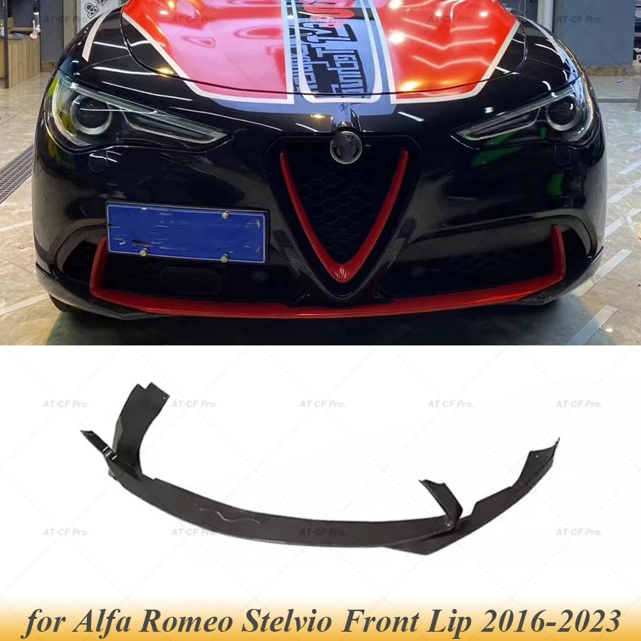 For Stelvio Carbon Fiber / FRP Unpainted Front Bumper Lip for Alfa Romeo Stelvio 2016-2023  Front Bumper Lip Spoiler Splitters