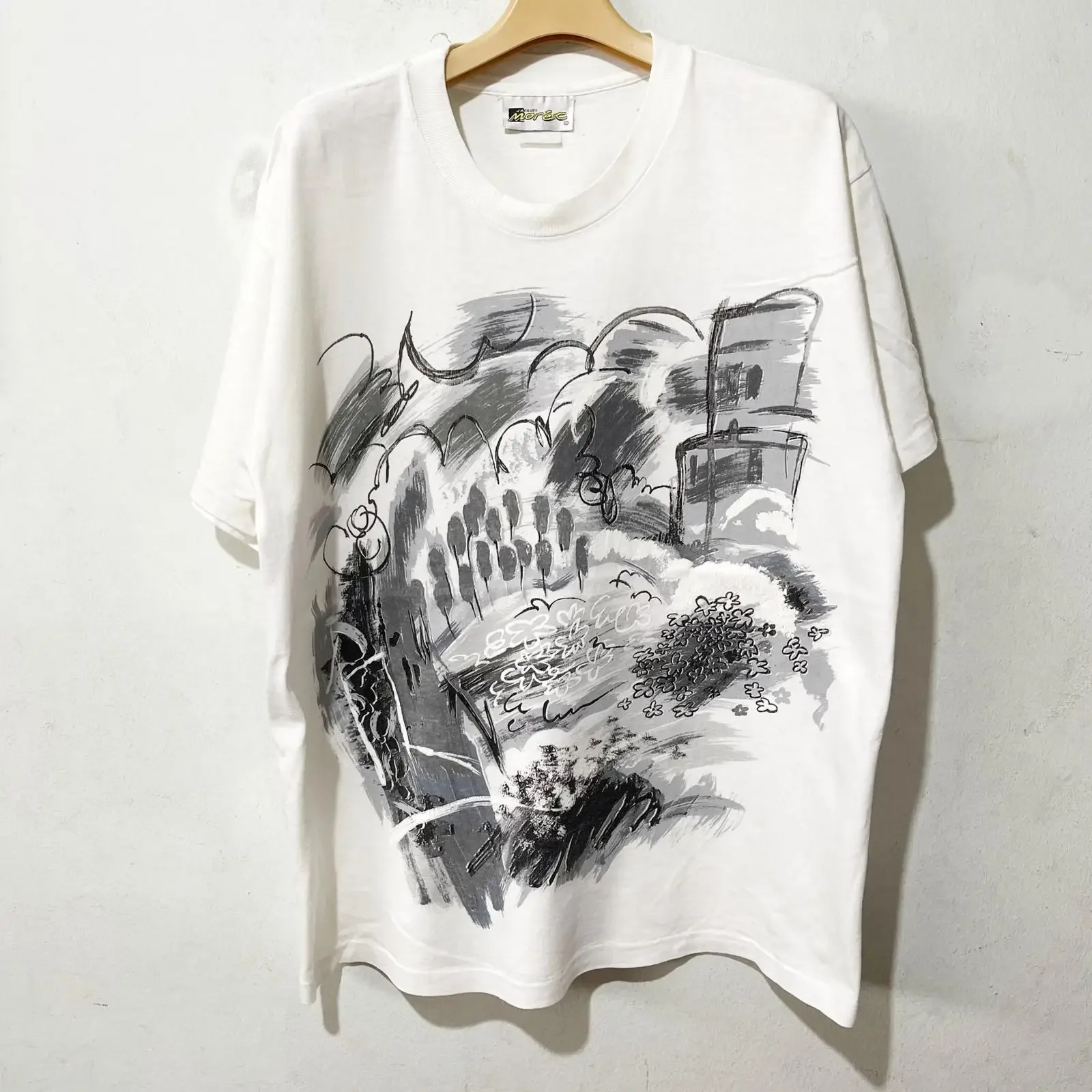 Vintage 90s Jacques Moret T Shirt Size XL vintage Washed Versatile Top For Everyday Wear Casual Slightly Comfortable Breathable