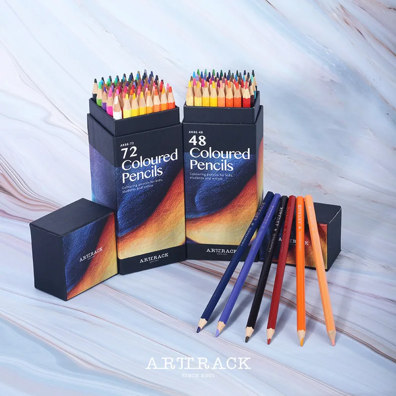 48/72 Wooden Colors Pencil Set Professional Art Tool Drawing Pencil Oily Colour Pencils Artist Tool