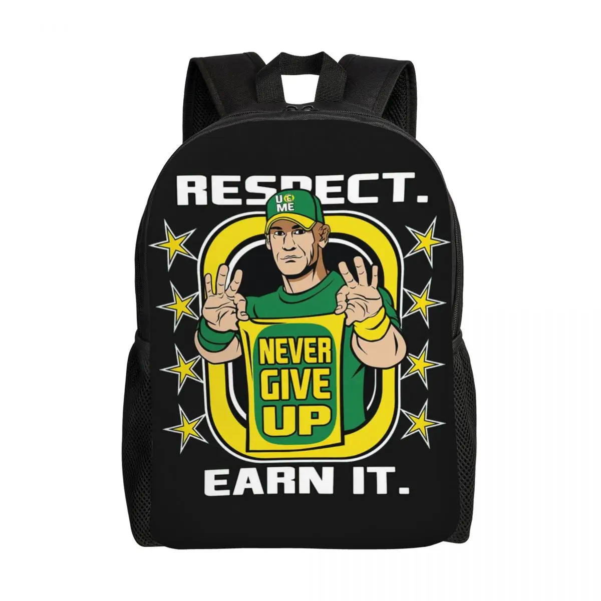 Customized WWE John Cena Backpacks for Women Men College School Student Bookbag Fits 15 Inch Laptop Never Give Up Bags