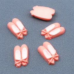 10pcs Korea Pink Ballet Shoes Resin Cabochons Flatbacks for Girl Hair Bow Center Crafts DIY