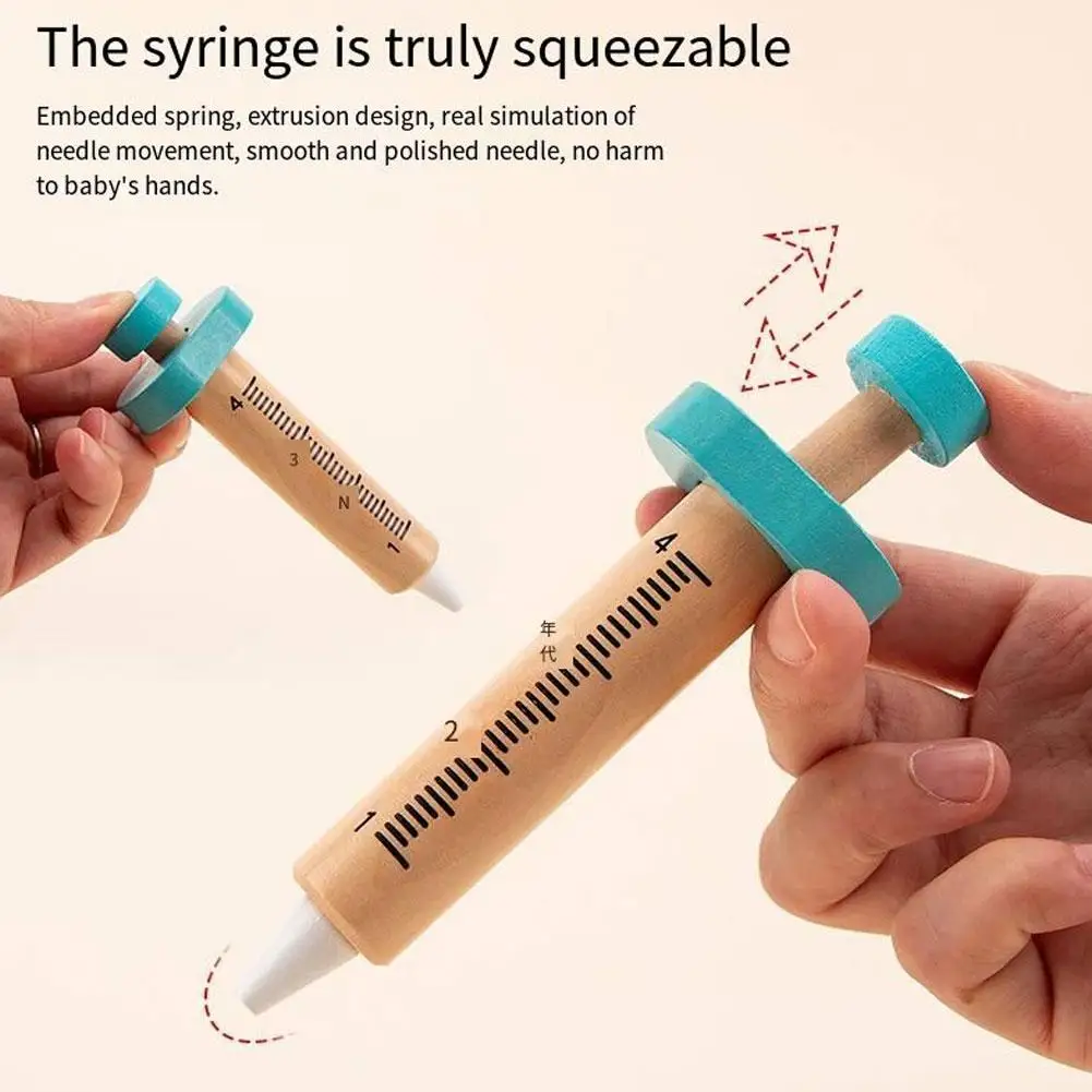 Wooden Pretend Play Doctor Educational Toys for Children Medical Simulation Medicine Chest Set for Kids Role Playing Pretend Toy