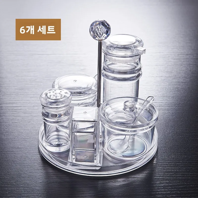 Juego de tarros de especias acrílicos modernos, contenedores de almacenamiento de cocina transparentes, olla de vinagre y pimienta picante, almacenamiento de pared de cocina Ra