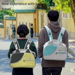 PUUROF Cat bag portable winter outing comfortable breathable pet car bag Shoulder cat bag Cute cat bag lightweight