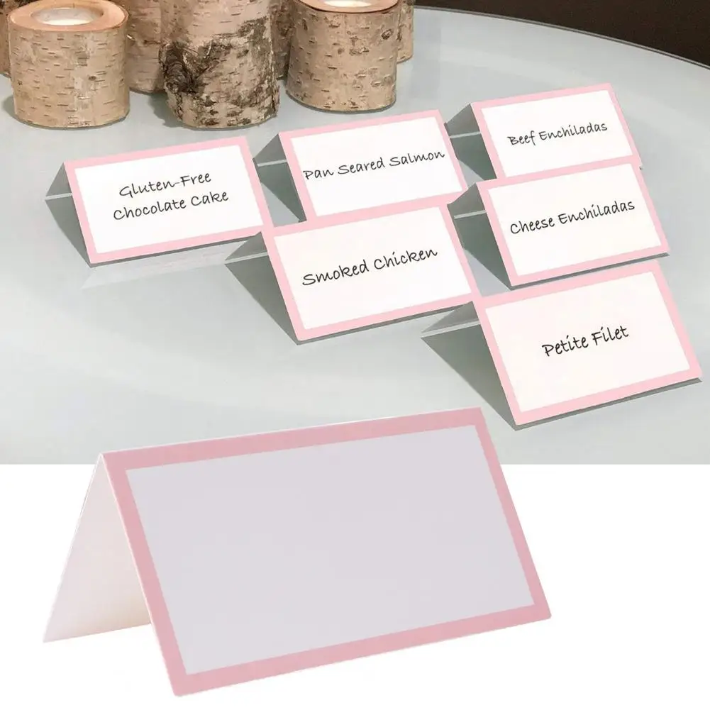 Foldable Table Cards Table Place Cards Elegant Wedding Place Cards Set for Table Setting Blank Seating Tent Name with for Party