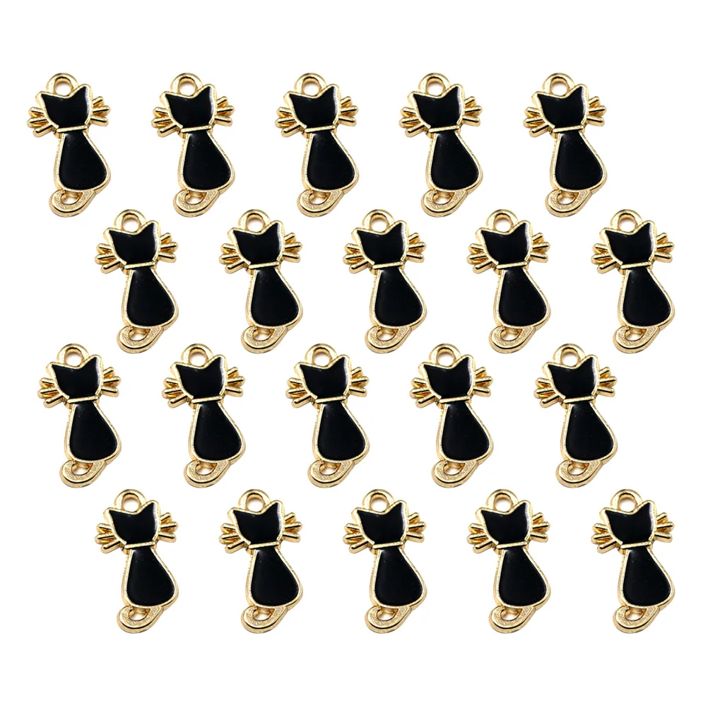 

20 Pcs Alloy Cat Earrings Pendant Charm Fashion Jewelry Making Pendants Charms Miss