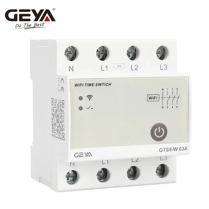 GTS8-W Smart Wifi Time Switch Intelligent Switch Home Wireless Remote Control Switch by Tuya APP AC220V 32A 40A 63A 80A GEYA