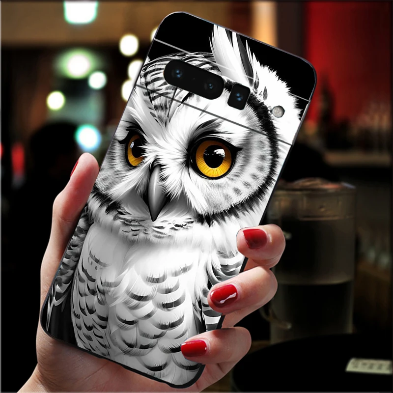 

Phone Case For Google Pixel 10 9 Pro XL 9A 8 7 6 Pro Pixel 8A 7A 6A Pixel 8 7 6 5 Cute Owl Cartoon