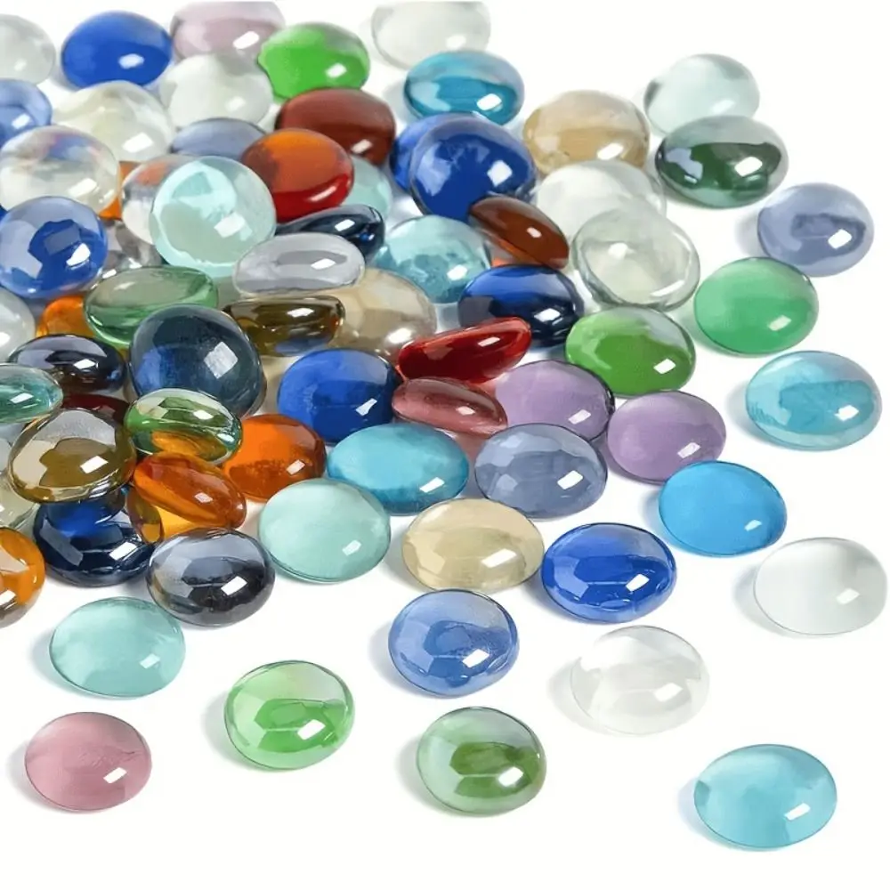 Glass Pebbles Vase Filler Beads Light Reflecting Decorative Glass Stones Clear Glass Beads for Vases Mixed Color Crystal Balls