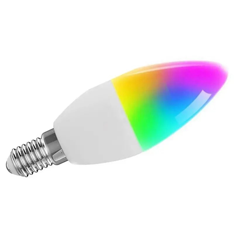 DT51 2X Tuya E14 Smart Bulb Dimmable Five-Way Spiral Candle Bulb WiFi RGB Bulb Remote Control and Voice Control 7W for Alexa