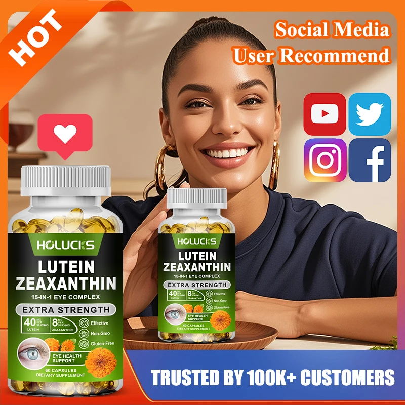 Advanced Lutein & Zeaxanthin Supplement, with Vitamin E, for Macular Health & Sharp Vision, Lens Clarity & Night Vision, Non-GMO