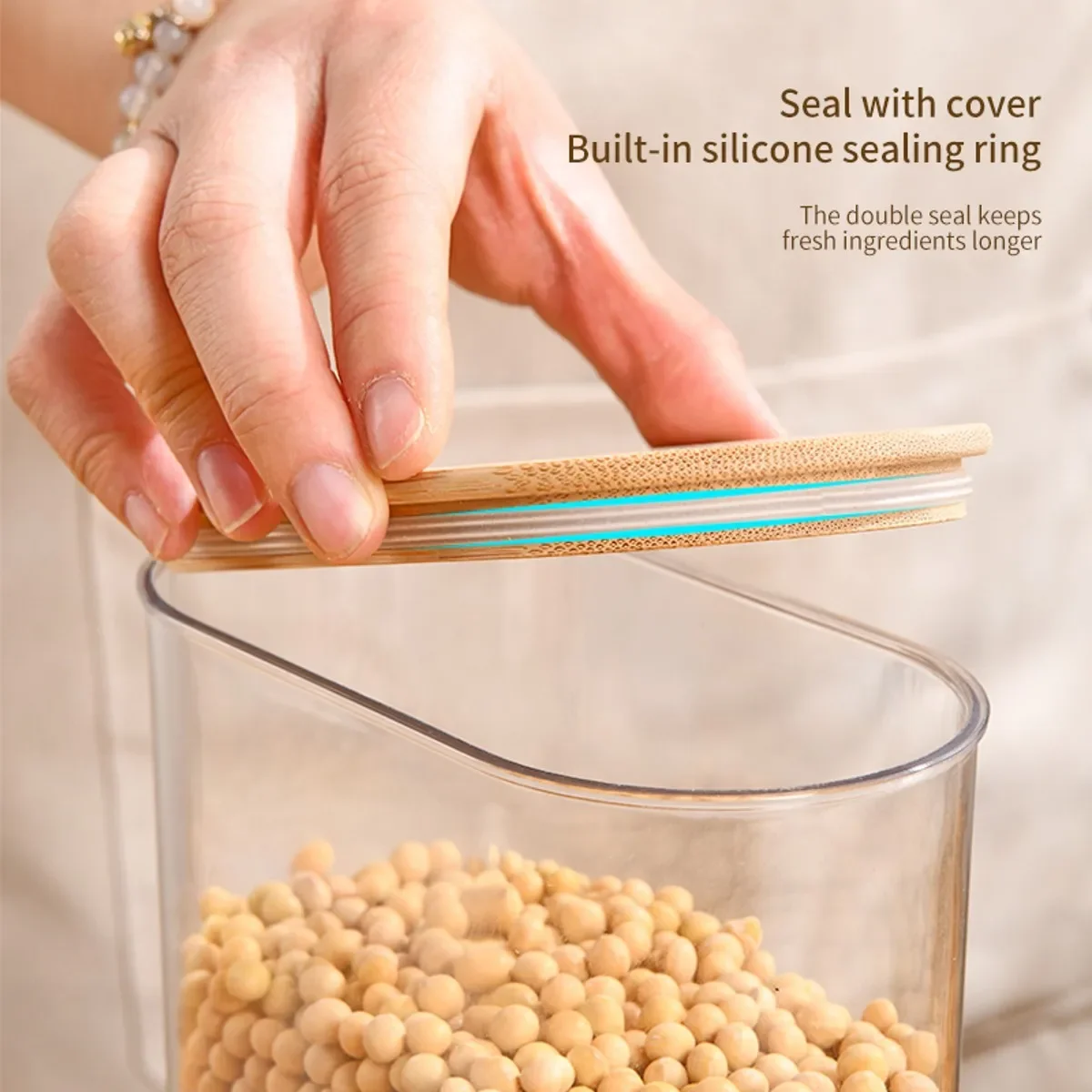 Transparent Food Cans, Sealed Cans For Pasta, Sugar, Coffee Beans, And Covered Storage Containers Suitable For The Pantry