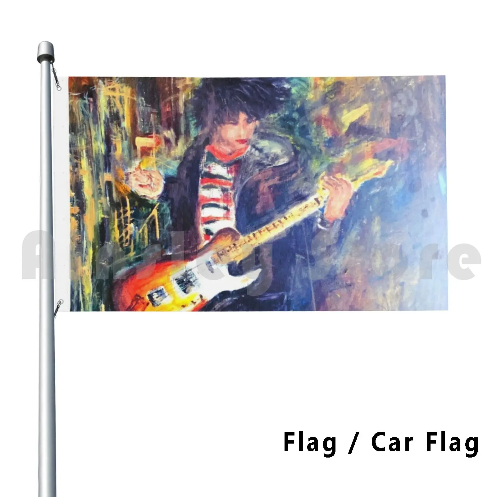 Rock The Casbah Outdoor Decor Flag Car Flag Guitar N Roll Radiohead Jimmy Page Classic Acrylic Music Telecaster