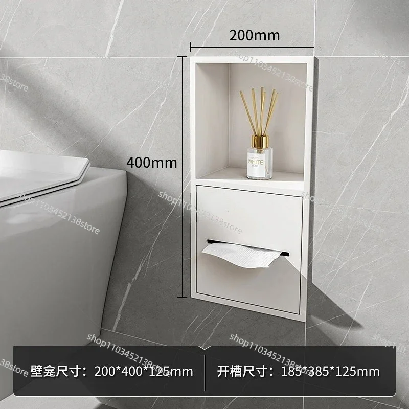 

High - Quality Stainless Steel Embedded Concealed Niche Integrated with Toilet Paper Holder, Trash Can and Tissue Box