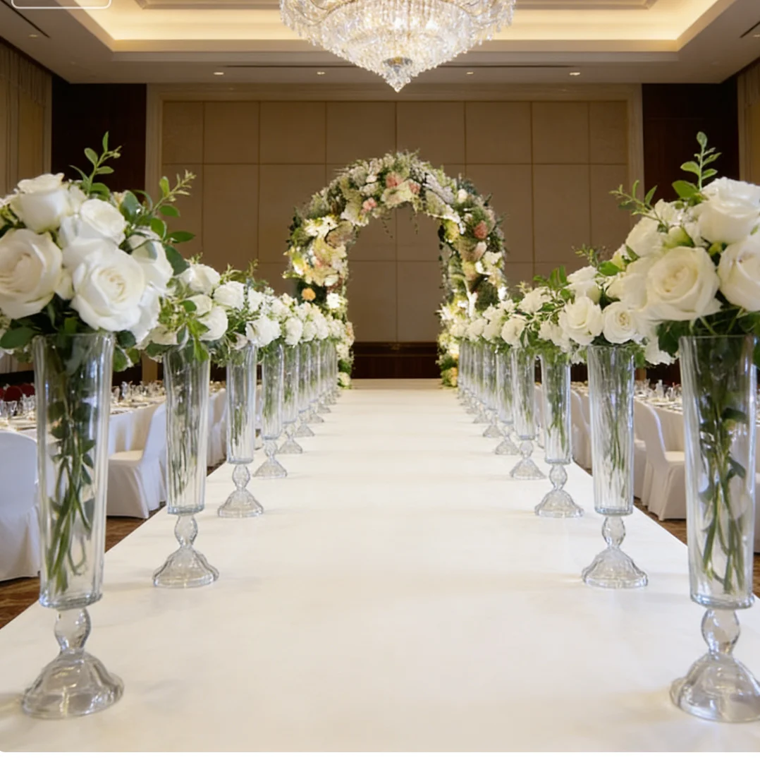 4pcs-10pcs f30 70cm tall transparent Glass Flowers Vase Stand Party Wedding Decoration Table Centerpieces Plinths Pedestal Stand