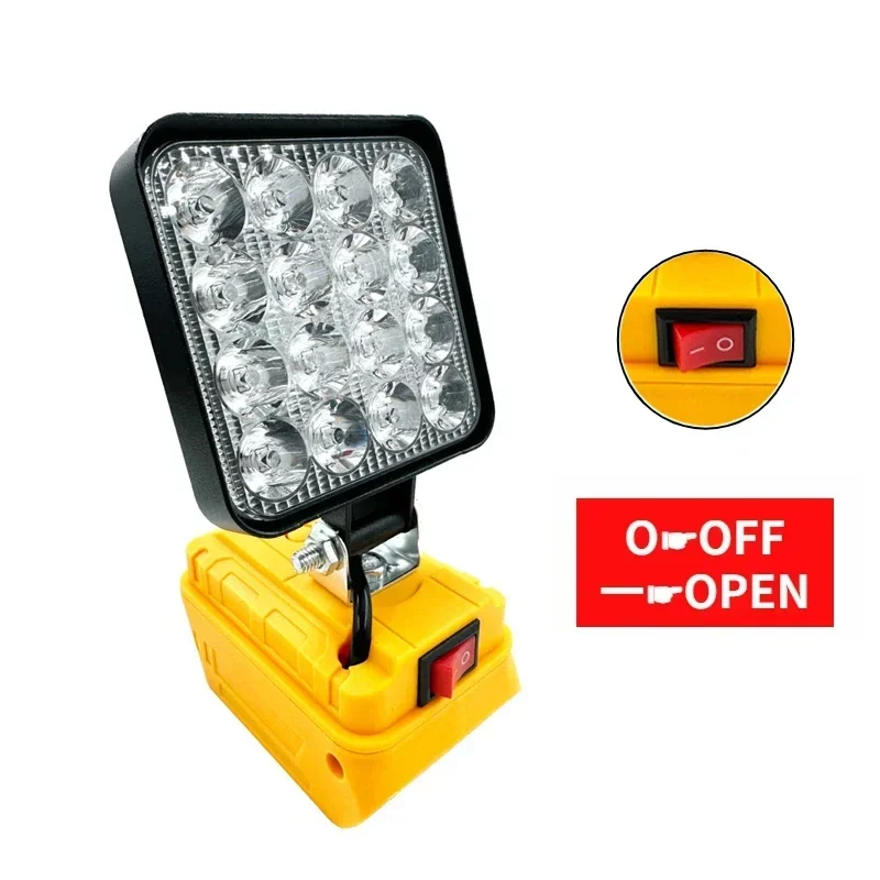For Dewalt 18V Li-ion Battery Cordless LED Work Light 3 Inch Flashlight Portable Emergency Flood Lamp Camping Lamp(No Battery)