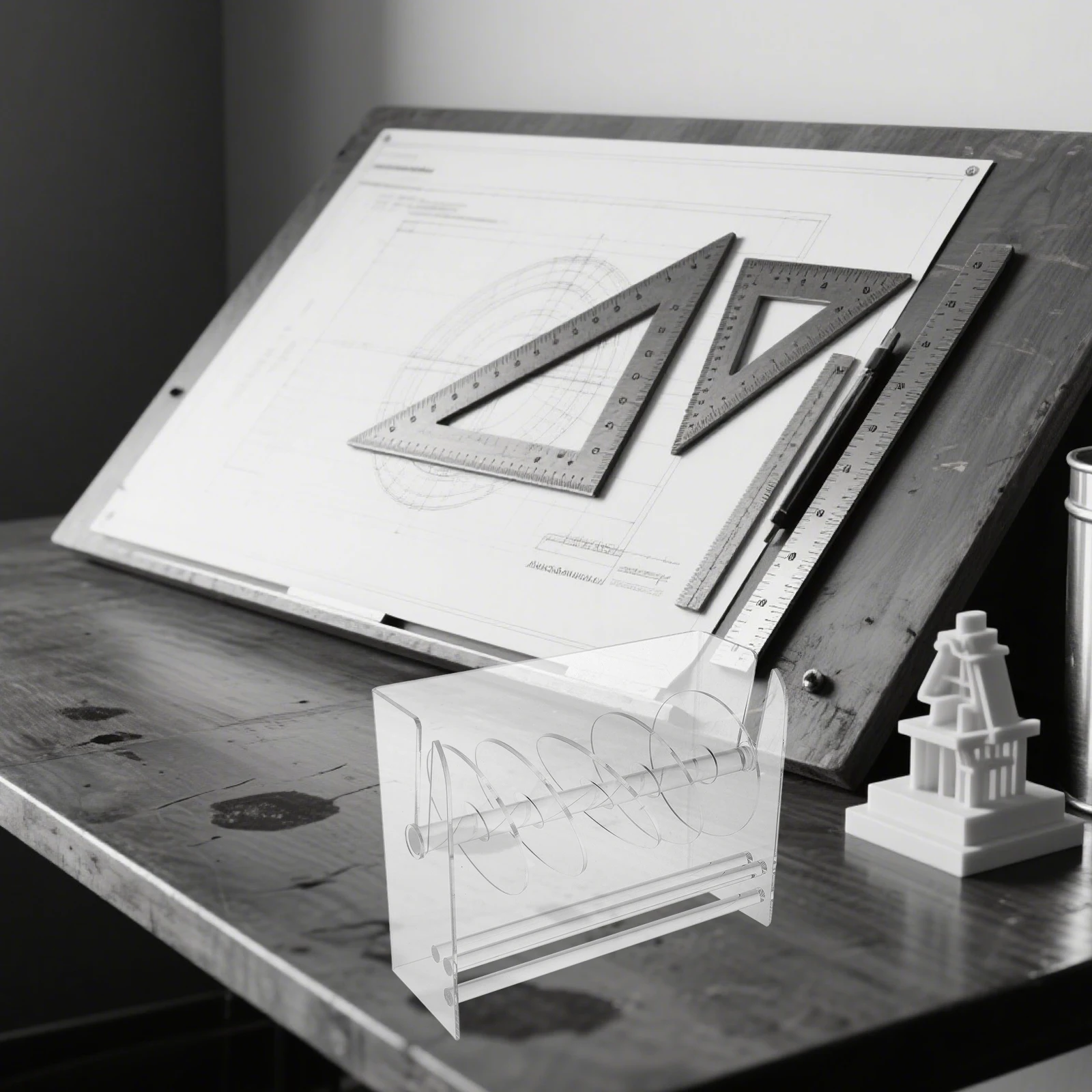 علامة ملصق موزع الاكريليك الشريط المنظم حامل تخزين الرف سطح المكتب تسمية حامل الباركود #3