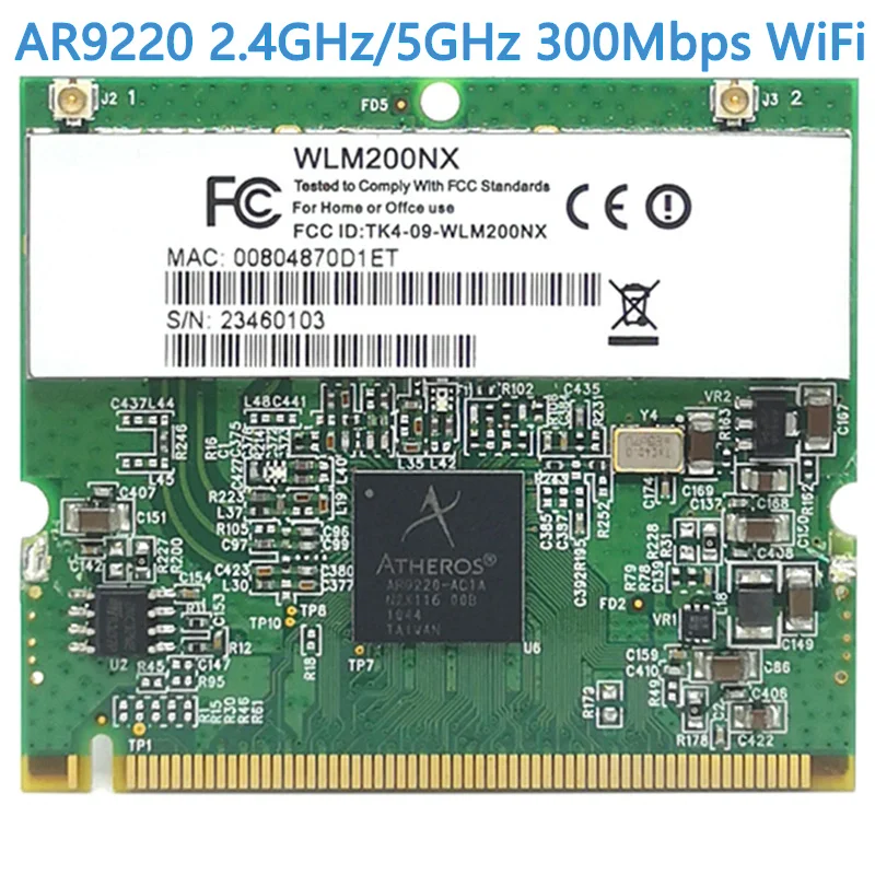 Atheros AR9220 Wireless Network Card  WLM200NX 802.11A/B/G/N Dual Band 2.4/5GHz 300Mbps WiFi Wireless Card