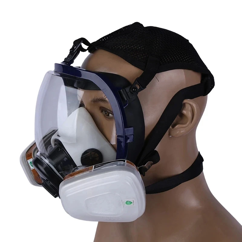 Masque à gaz polyvalent, Sphblades, Super transparent, Entièrement scellé, Protection, Peinture en aérosol, Pollution industrielle, 3 ports