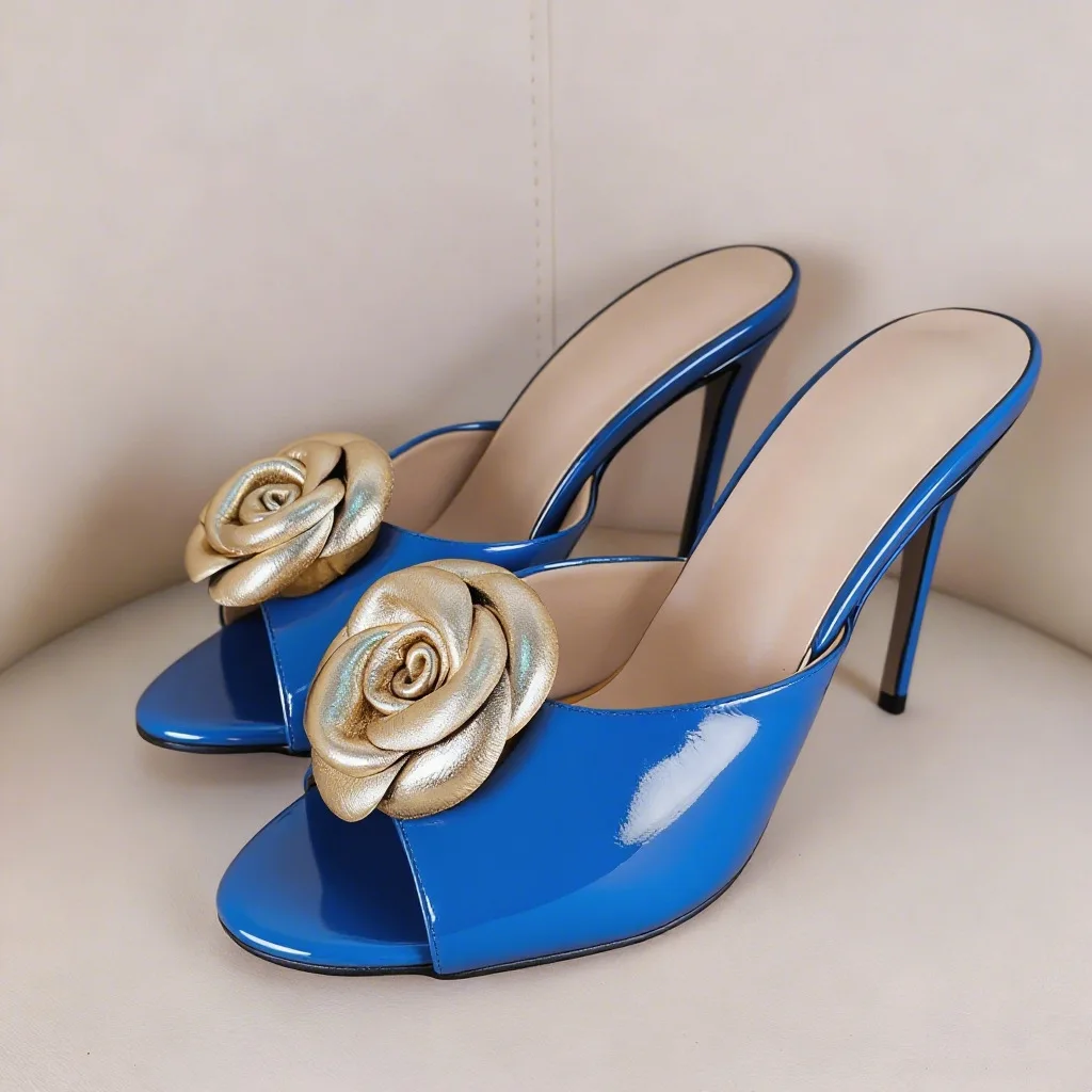 

Independent Station Ebay Personality Women's Sandals Mules Flower Sandals, real photo