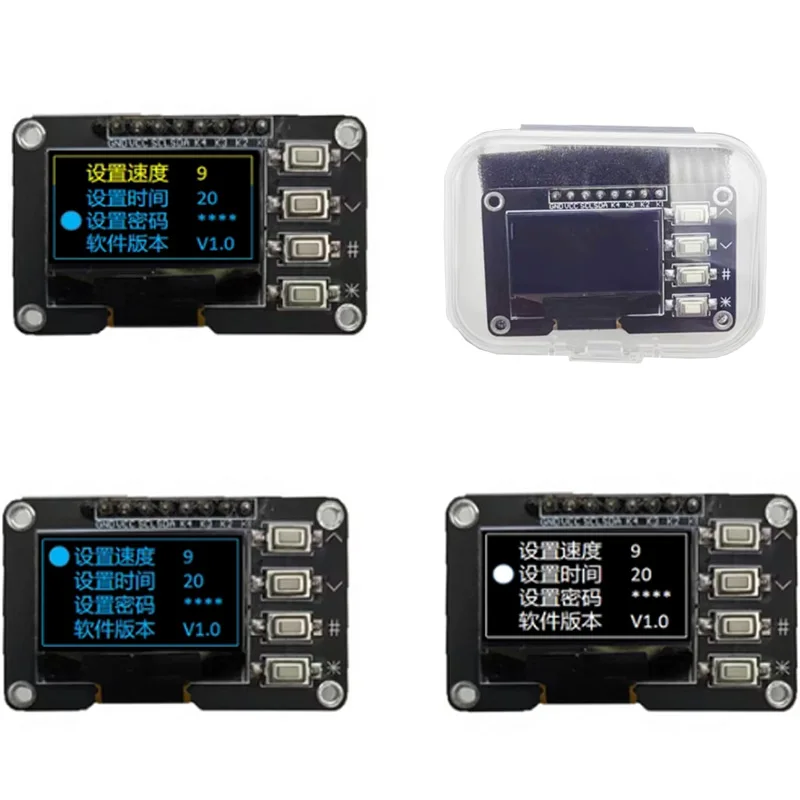 Tela OLED de 0,96 polegadas branco/azul módulo de tela 12864 com matriz 4 interfaces teclas teclado IIC SSD1315