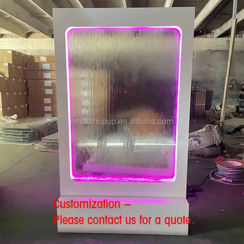 custom.Custom LED Waterfall Wedding Backdrop Stand Flowing Wall Fountain Welcome Sign Wedding Banquet Party Decor